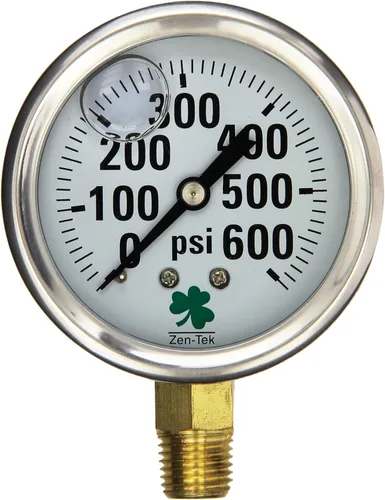 Vista 6 de Zenport LPG30 Zen-Tek Glicerina Medidor de presión relleno de líquido, 30 PSI, caja de 10