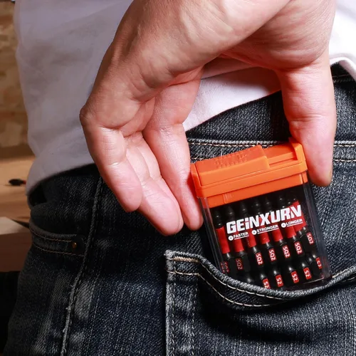 Vista 6 de Juego de brocas de impacto cuadrado Geinxurn, 45 piezas 2" magnéticas (SQ1/SQ2/SQ3) S2 de acero bits multi-conductor con caja de almacenamiento