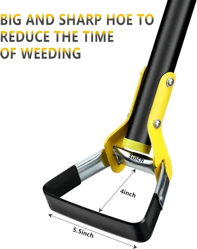Vista 5 de BsBsBest Herramienta de jardín de azada de estribo con mango largo ajustable de 42 pulgadas, ideal para malas hierbas en el patio trasero, huerto