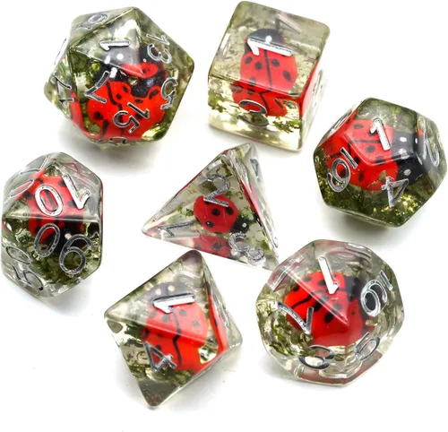 Vista 22 de Cusdie Dados DND de 7 Dados, Juego de Dados Poliédricos Rellenos con Animal, para Juego de Rol D&D Dados (Águila)