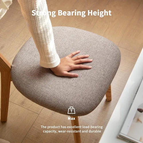 Vista 8 de Silla de comedor para cocina y comedor, silla moderna de madera de roble maciza con respaldo ergonómico curvo, roble norteamericano de grado FA