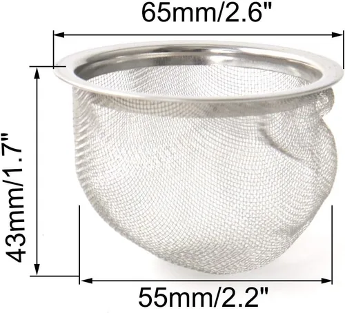 Vista 2 de uxcell Tetera de acero inoxidable de malla para té de hojas sueltas Infusor de té cesta de colador de 2.559 in de diámetro 2 piezas