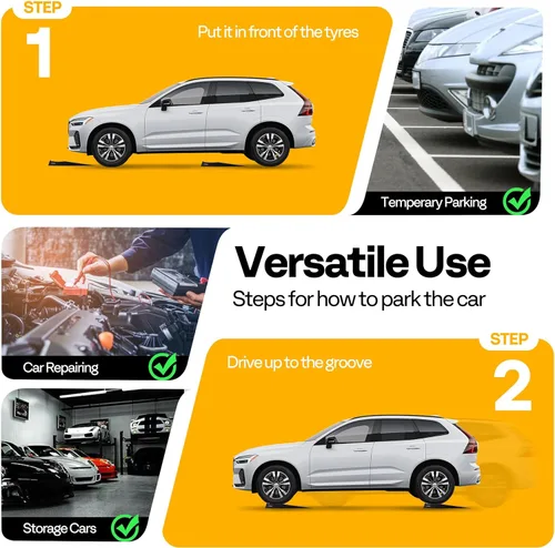 Vista 6 de VIVOHOME Rampas de servicio de automóvil de plástico de perfil bajo de 6 toneladas para camiones de carreras para cambios de aceite, ruedas
