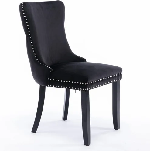 Vista 5 de Wing-Back Dining Chairs Set of 2 with Backstitching Nailhead Trim and Solid Wood Legs, American Design Upholstered Chair for Dining Room Table &