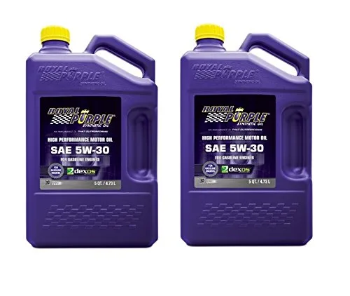 Royal Purple Aceite de motor sintético de alto rendimiento SAE 5W-30 con licencia API - 5 cuartos de galón (caja de 2)