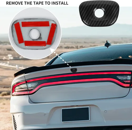 Vista 4 de JWWY Dodge Charger - Accesorios para cámara de puerta trasera para Dodge Charger 2015-2025+ fibra de carbono