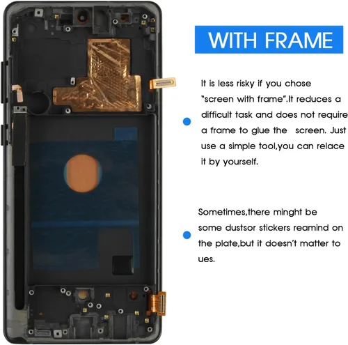 Vista 3 de OLED - Pantalla de repuesto para Samsung Galaxy Note 10 Lite con marco para Samsung Note 10 Lite N770F N770F/DS, pantalla LCD, pantalla táctil
