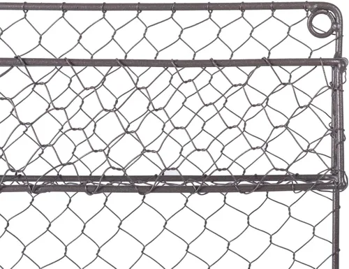 Vista 3 de Home tradiciones clásico metal alambre para gallinas cocina almacenamiento., Antique Especiero de 2 niveles - Rústico