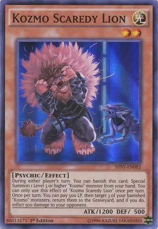 YU-GI-OH! - Kozmo Scaredy Lion (SHVI-EN082) - Shining Victories - 1st Edition - Super Rare
