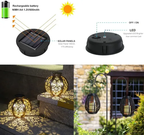 Vista 4 de Piezas de luz solar de repuesto, linternas solares de repuesto para jardín, 7 lúmenes, panel solar LED para jardín, patio, luces de decoración