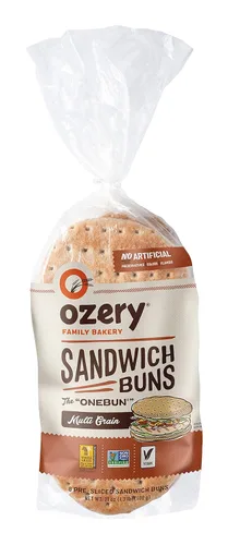 Ozery Bakery, MultiGrain OneBun, pan de pita fino precortado, 21 onzas, paquete de 6