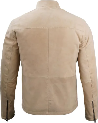 Vista 5 de Blingsoul Brown Suede Jacket Men - Black Real Lambskin Leather Jacket for Men