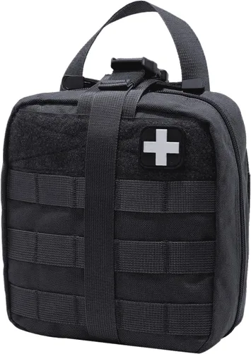 Carlebben Estuche EMT Rip-Away Molle Pouch Ifak Pouch Medical First Aid Kit Utility Pouch 1000D Nylon (con suministros médicos)