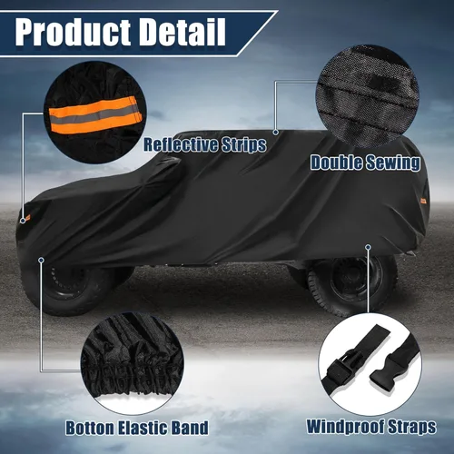 Vista 7 de X AUTOHAUX - Funda para SUV, compatible con Jeep Wrangler JK JL de 2 puertas 2007-2021, impermeable para exteriores, protección contra sol, lluvia