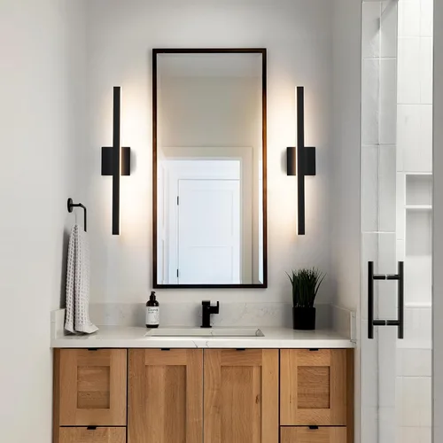 Vista 3 de KAISITE Luz de Baño Moderna Negra - Lámpara de Tocador LED Regulable de 5CCT de 24 Pulgadas para Espejo
