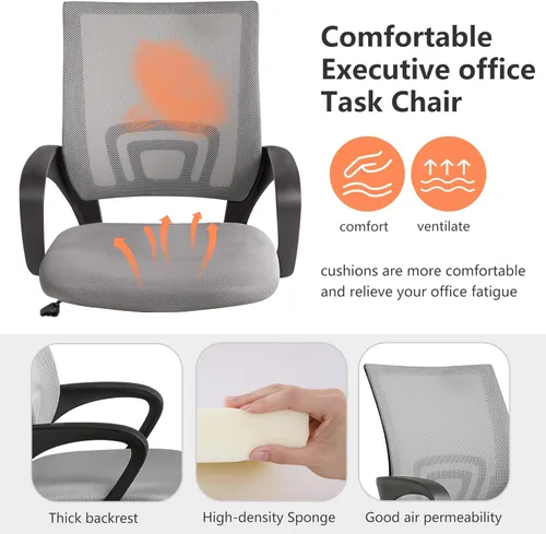 Vista 5 de PayLessHere Silla de oficina en casa, silla de escritorio para computadora, silla ergonómica ajustable, soporte lumbar, reposabrazos ejecutiva