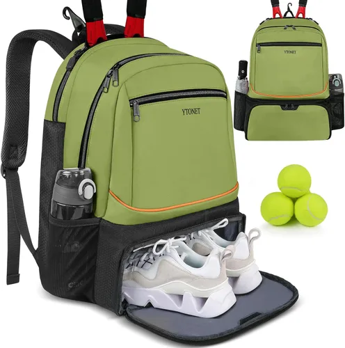 Vista 9 de Ytonet Tennis Bag Tennis Backpack for Women Men 2 Rackets with Insulated Pocket Ventilated Shoe Compartment