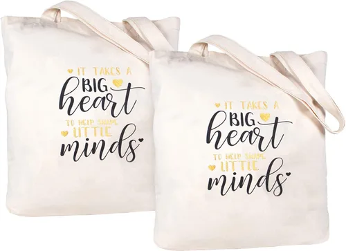 ELEGANTPARK Bolsa para profesores, regalos para el día de San Valentín, semana de agradecimiento, graduación, cumpleaños, Navidad, lona de algodón,