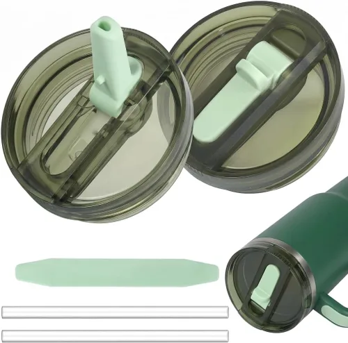 Vista 16 de Paquete de 2 Vasos de 30 oz con Tapa de Pajilla Abatible para Stanley Quencher ProTour, Tapa de Repuesto a Prueba de Fugas para Stanley H2.0
