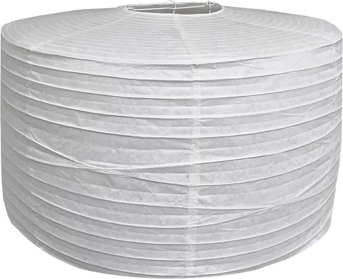 Vista 8 de Paquete de 2 linternas de papel ovaladas blancas de 16 pulgadas, linternas de papel chino japonés para decoración del hogar, boda, decoración