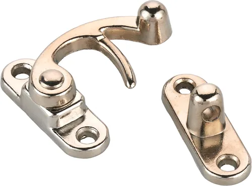Highpoint Pestillo de gancho pequeño acabado en níquel 1 pieza con tornillos