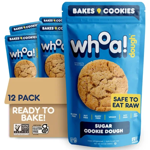Vista 14 de Whoa Dough Masa Lista para Hornear de Galletas Sabor Brownie – Certificada Sin OGM, Kosher, Sin Gluten – Masa para Snack a Base de Plantas Hecha