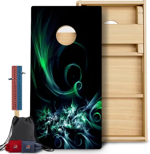 Vista 12 de BackYardGamesUSA Juego de tablas de Cornhole Pro Fabricado en Estados Unidos Abedul báltico 3/4 Sin rebote Patas triples gruesas Dos 2