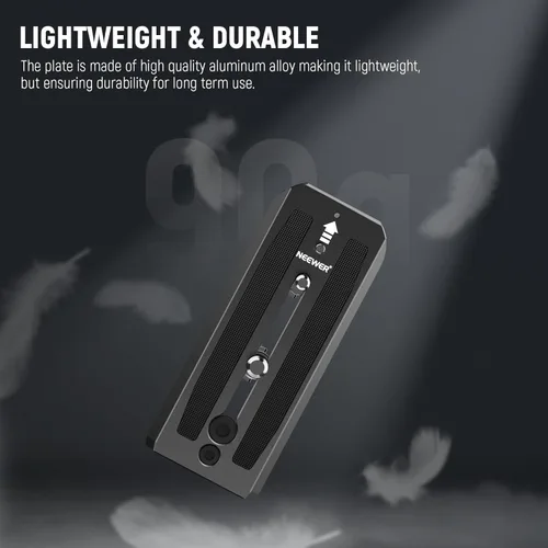 Vista 8 de Neewer 501PL - Placa de liberación rápida con cabezal fluido de trípode, placa de montaje de cámara con tornillos de 1/4 y 3/8 pulgadas, pin anti