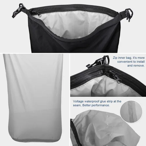 Vista 4 de Rhinowalk Bolsa de alforja para motocicleta 10/20/30L Multifuncional impermeable para asiento trasero, bolsa de maletero