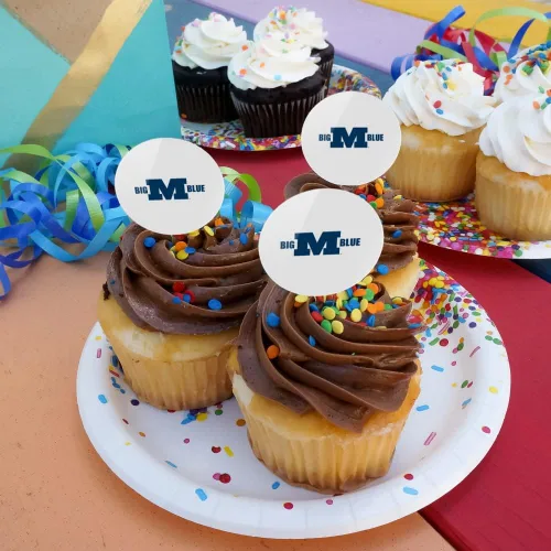 Vista 48 de Abilene Christian - Juego de 6 palillos para cupcakes con logotipo secundario