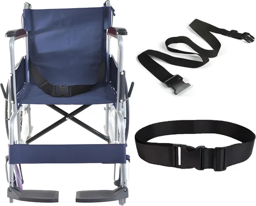 Vista 8 de Cinturón de seguridad para silla de ruedas, 31-86 pulgadas de longitud ajustable/2 pulgadas de ancho, cinturón de fijación para silla de ruedas