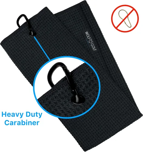 Vista 2 de Wolf Golf Towels - Toalla de golf Best Dad by Par - Accesorios de golf para hombre - Regalos de golf para hombres - Toalla de golf divertida bordada