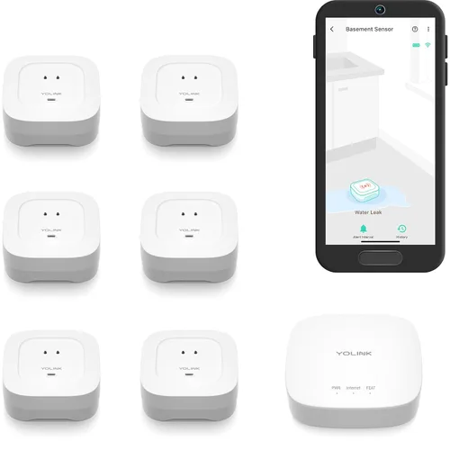 Vista 12 de YoLink Kit de inicio para el hogar inteligente: Hub y sensor de fugas de agua 4 con alarma de audio de 105 dB, paquete de 3, SMS/texto