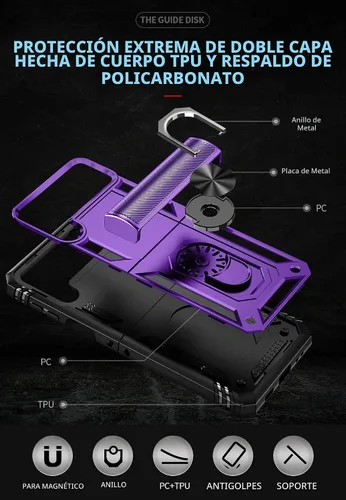 Vista 6 de ONOLA Funda compatible con Samsung Galaxy Z Flip 4/3 con protección de bisagra y anillo giratorio de 360° con soporte magnético resistente