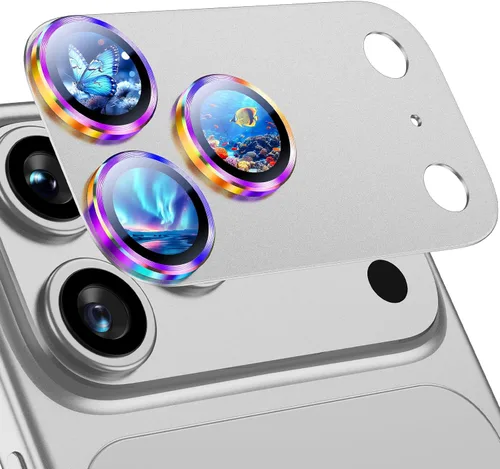 Vista 16 de Uyiton Compatible with iPhone Camera Lens Protector - [Not Easy to Break][Strong Adsorption] Metal Tempered Glass Rear Camera Screen