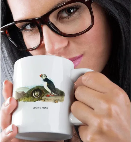 Vista 2 de 3dRose mug_114078_2 Atlantic Puffin by John James Audubon - Taza de cerámica, 15 onzas