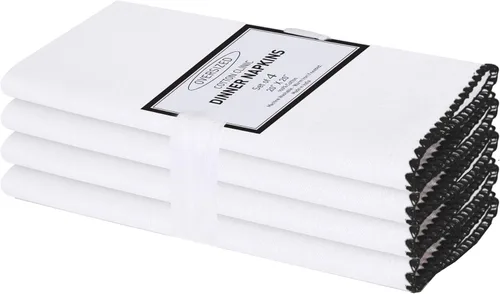 Vista 11 de Cotton Clinic Servilletas de tela con ribete – Servilletas de mesa de uso diario – Suaves y duraderas lavables – Ideal para cenas, bodas, Navidad