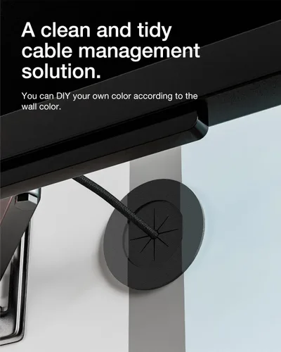 Vista 4 de VCELINK Kit de gestión de cables con cepillo en la pared para TV montada en la pared, ocultador de cables para cables de baja tensión que pasan a