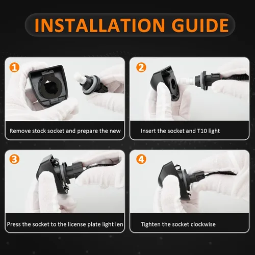 Vista 5 de Bestview Luces de Matrícula Etiqueta Lámpara Trasera con Cubierta de Carcasa Enchufe Bombillas Blancas 6000K Conjunto de Repuesto para Chevy