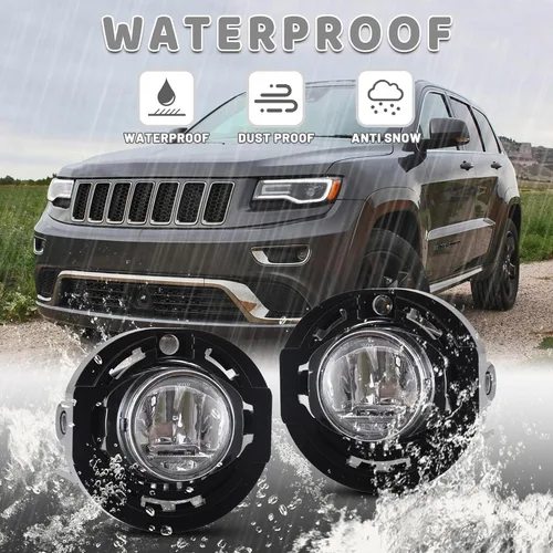 Vista 7 de AUTOWIKI Conjunto de luces antiniebla LED para Jeep Grand Cherokee 2014-2016 / DODGE CHARGER 2015-2019 / Chrysler 300 2015-2019/Chrysler Pacífica