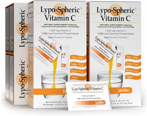 Vista 6 de Vitamina C Lypo-spheric, 60 paquetes, 0,035 oz de vitamina C por paquete, encapsulada para máxima biodisponibilidad, fórmula profesional, 100 % sin