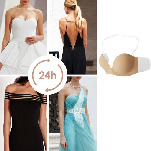 Vista 5 de JUST BEHAVIOR Sujetadores autoadhesivos invisibles sin tirantes para mujer