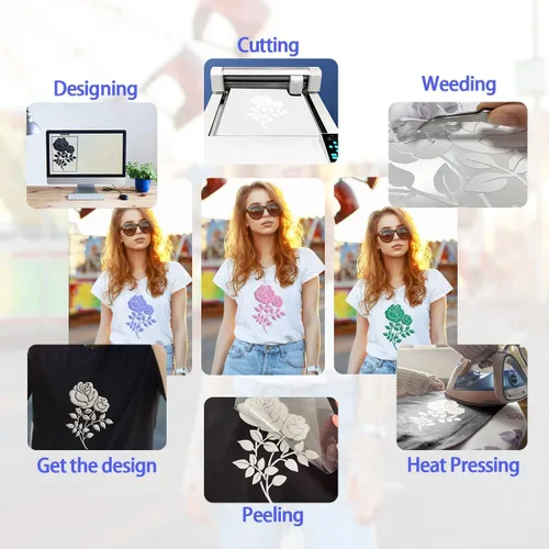 Vista 4 de Vinilo de transferencia de calor, 12 hojas de 12 x 10 pulgadas para planchar 3D en HTV compatible con Cricut, vinilo de transferencia de calor