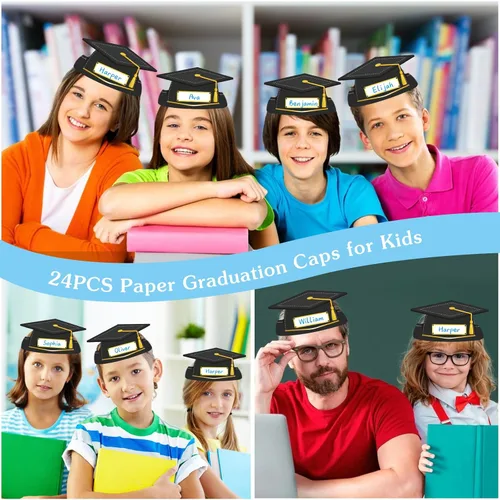 Vista 6 de D4DREAM 24pcs Paper Crowns Craft Kits Adjustable Paper Caps Hats for Kids Students Kindergarten Preschool Party Supplies