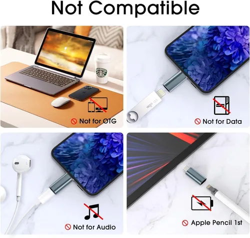 Vista 9 de Paquete de 2 adaptadores Lightning a USB C para iPhone 15, carga rápida PD compatible con iPhone 15 Series/MacBook/Laptop/iPad/Samsung y más