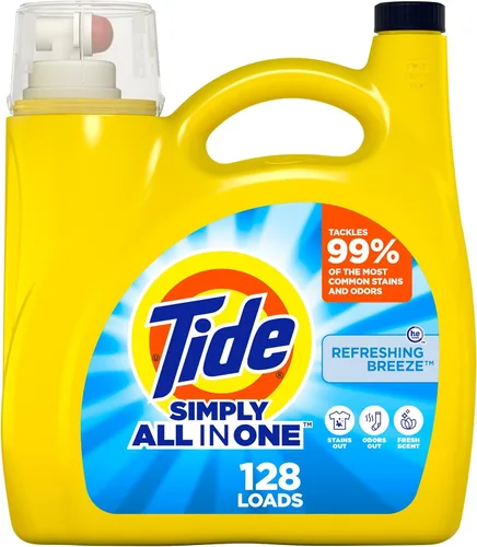 Vista 13 de Tide Simply All-In-One, detergente líquido para ropa sucia con aroma a flor de saúco, 89 cargas, 117 onzas líquidas