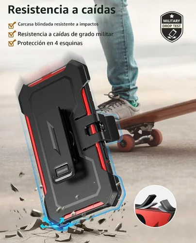 Vista 6 de SOiOS Funda para iPhone 13/14/15 con protector de pantalla integrado, color Negro