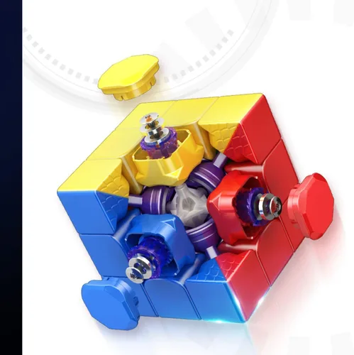 Vista 8 de Moyu Super RS3M 2022 MagLev 3x3 Cubo magnético de velocidad profesional sin calcomanías, versión mejorada de Moyu RS3M MagLev