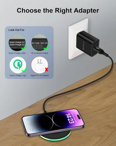 Vista 3 de Paquete de 2 almohadillas de carga inalámbrica para teléfono de 15 W para Google Pixel 9 8 Pro 7 pro 7a 6 Pro, estación de cargador inalámbrico QI