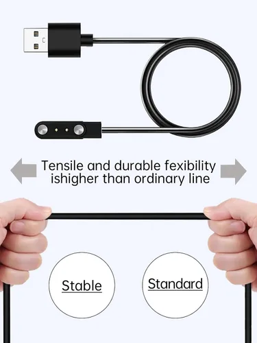 Vista 4 de Paquete de 2 cables de carga para relojes inteligentes IOWODO W60 para hombres y mujeres, cable de carga USB magnético compatible con cargador